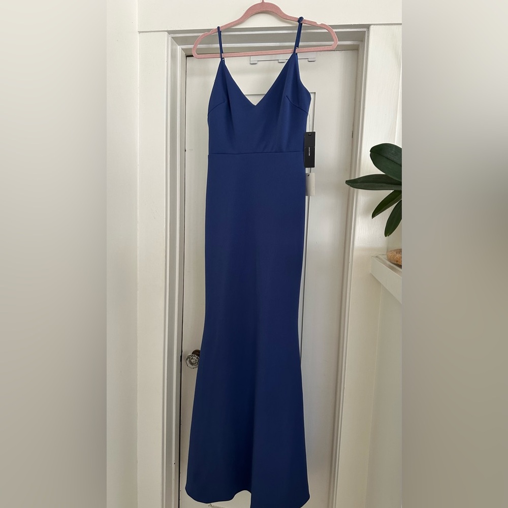 Lulus NWT Infinite Glory Royal Blue Maxi Dress Gown Mermaid Hem Lined Small - Picture 8 of 12
